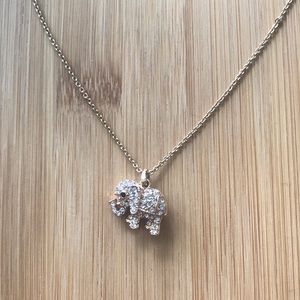 Faux gold elephant necklace with rhinestones